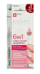 Eveline, 6w1 Care amp; Colour Shimmer Pink , B&#225;lsamo para u&#241;as, 5 ml