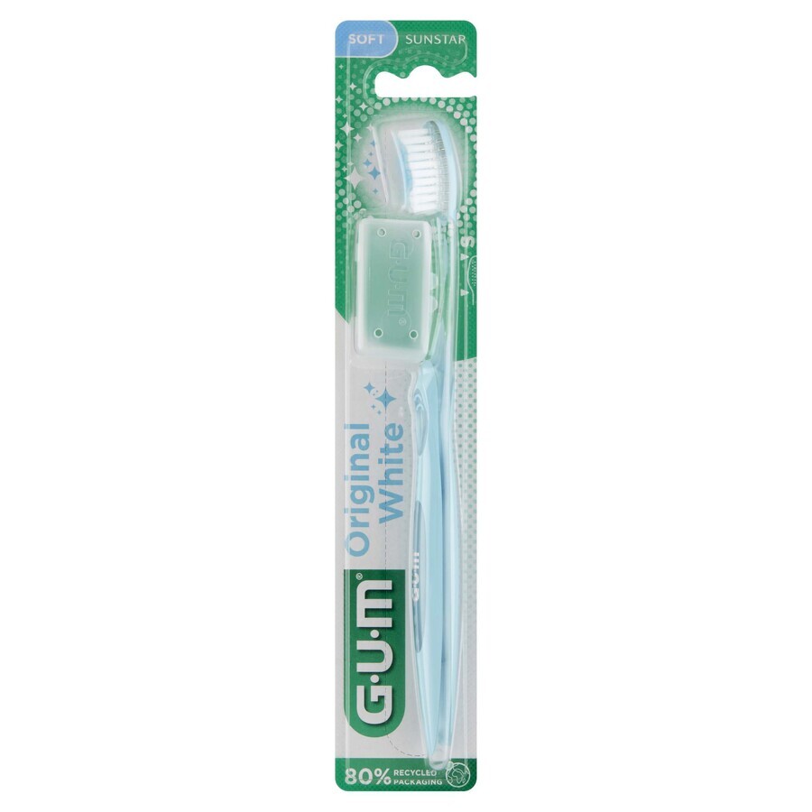 Sunstar GUM, Original White, cepillo de dientes, pequeño 561, 1 ud.