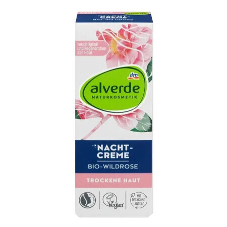 Alverde, Bio-wildrose, Crema de noche, 50ml