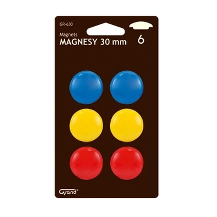 Aimants GR-630 30mm, couleurs mélangées, 6 pièces