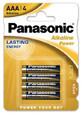 Panasonic, LR3, Bater&#237;a, 4 piezas