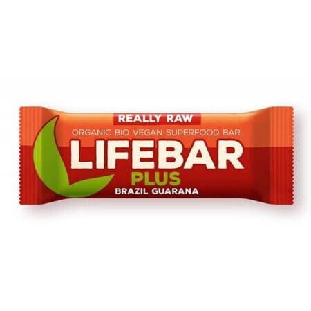 Lifebar Plus Barrita de nuez de Brasil bio y guaraná crudo, 47 g, Lifefood