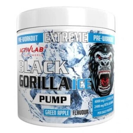 Black Gorilla Ice Pump Preworkout Green Apple, 300g