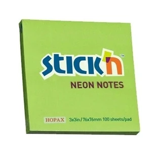 Neongroene plakbriefjes 76x76mm