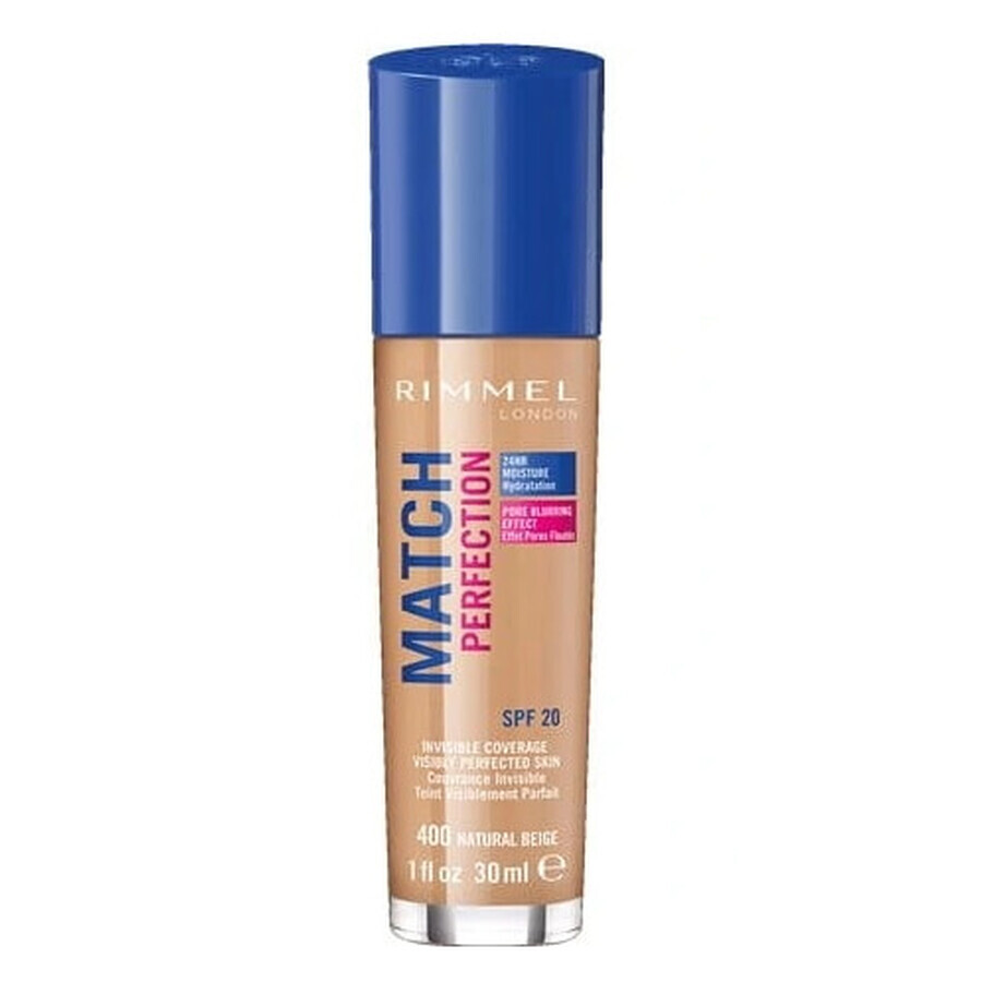 Rimmel Match Perfection Base de Maquillaje 400 Beige Natural SPF20, 30ml