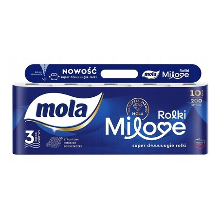 Mola Milove, 3-laags toiletpapier, 10 rollen