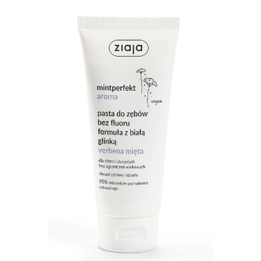 Ziaja, Mintperfect Aroma Pastă de dinți fără fluoruri cu argilă verbena mita, 100 ml - Termen de valabilitate prelungit!