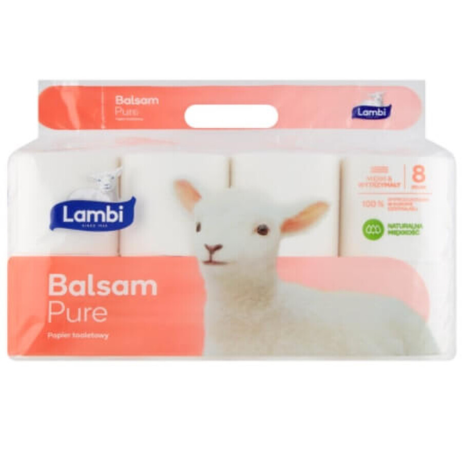 Lambi, Pure Conditioner, Toiletdoekjes, 8 rollen