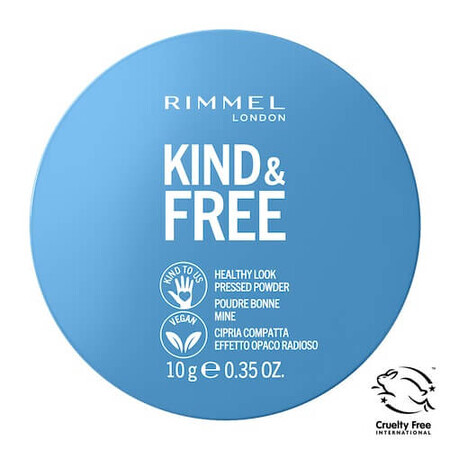 Rimmel Kind amp; Free pudră presată vegană 001 Translucent, 10g