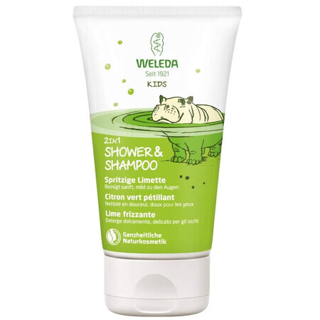 Weleda Kids 2in1, Shampooing et gel douche pour enfants, citron vert, 150 ml