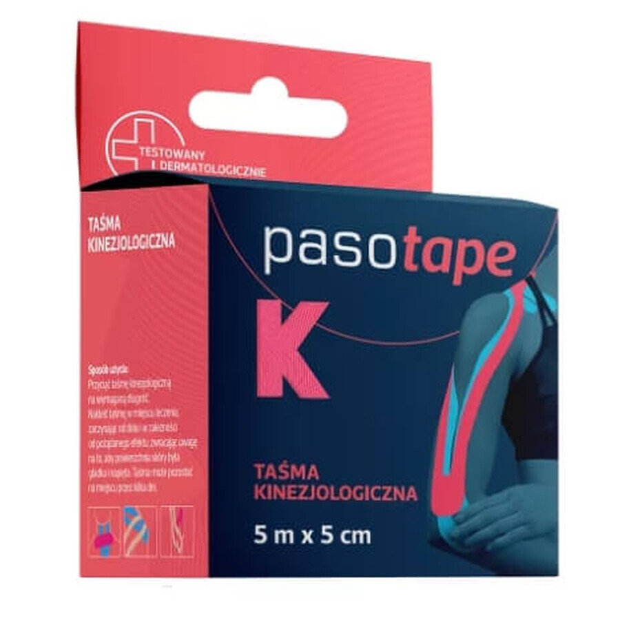 Kinesiología Pasotape Rosa Kinesiología presa 5m x 5cm - ¡Larga duración!