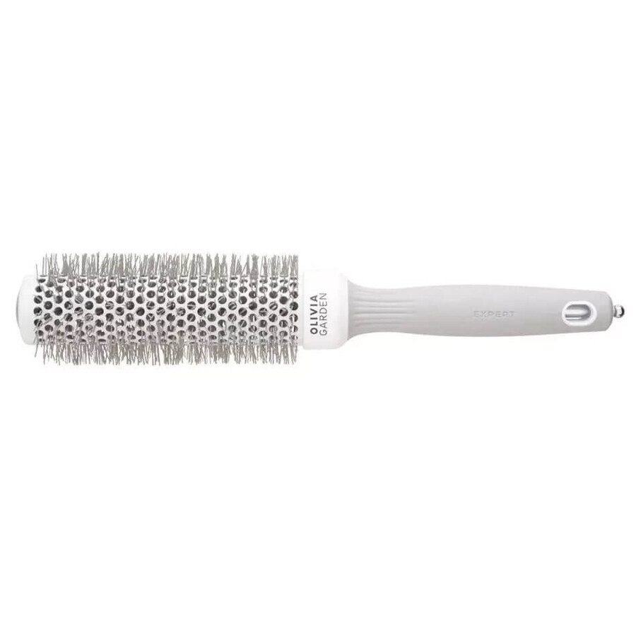 Olivia Garden Expert Blowout Speed Brush with wavy bristles for drying and shaping wax White/Grey, 35mm