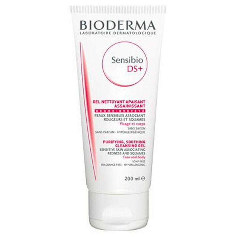 Bioderma Sensibio DS+, nettoyant purifiant pour les peaux présentant des symptômes de rougeur et d'œdème, 200ml - Longue durée !