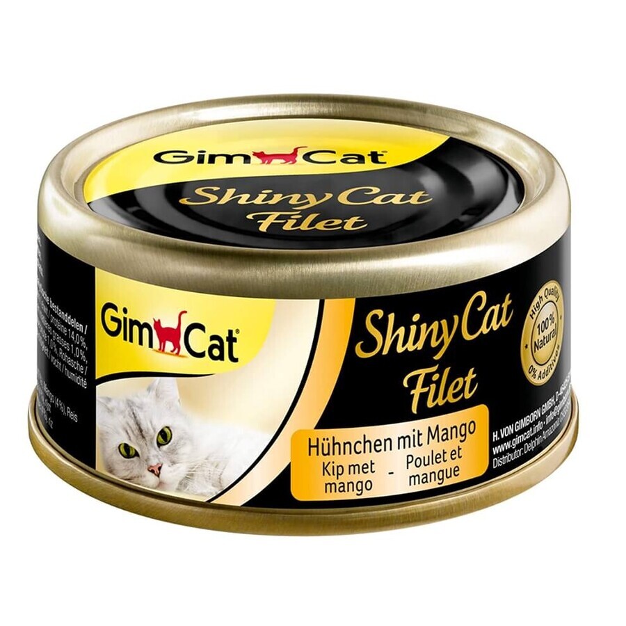 GimCat, Shinycat, Filete de pollo con mango, 70g