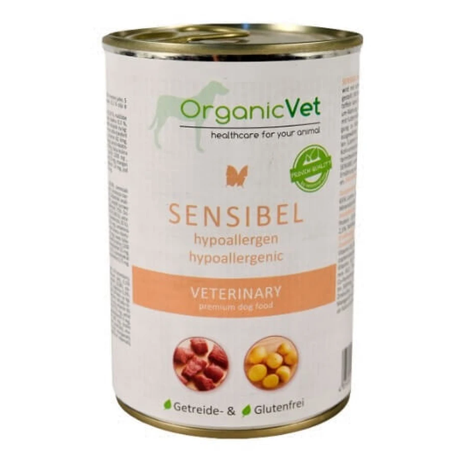 OrganicVet, Păsări de curte, Hrană umedă hipoalergenică pentru câini, 400 g