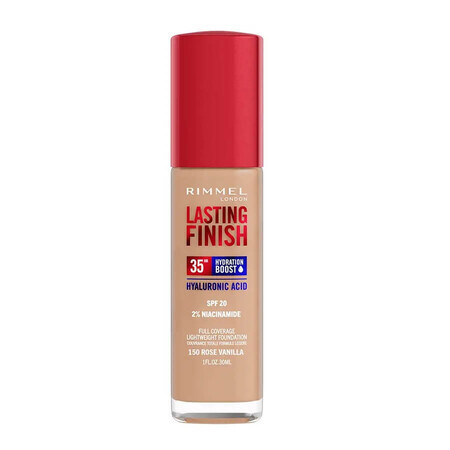 Rimmel Lasting Finish Fond de teint hydratant longue durée avec SPF20 150 Rose Vanilla, 30ml