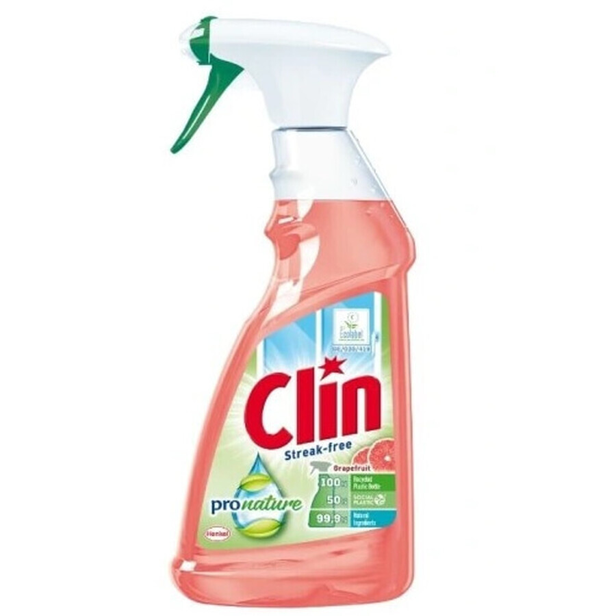 Clin, Pro Nature Limpiacristales con pomelo, 500 ml