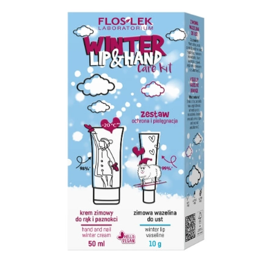 Flos-Lek Winter Lip amp; Hand Ochrona i Pielęgnacja Krem do rąk 50 ml + Wazelina 10g: ceny i cechy