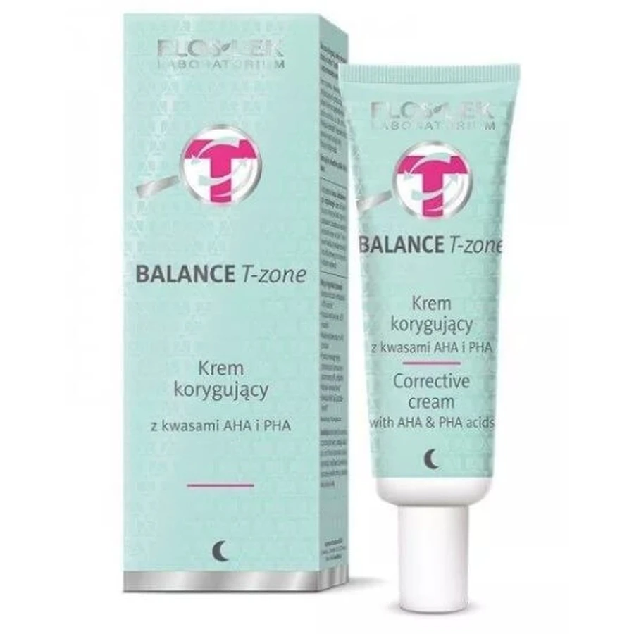 Flos-Lek Balance t-zone Korrektive Creme mit AHA- und PHA-Säuren 50 ml