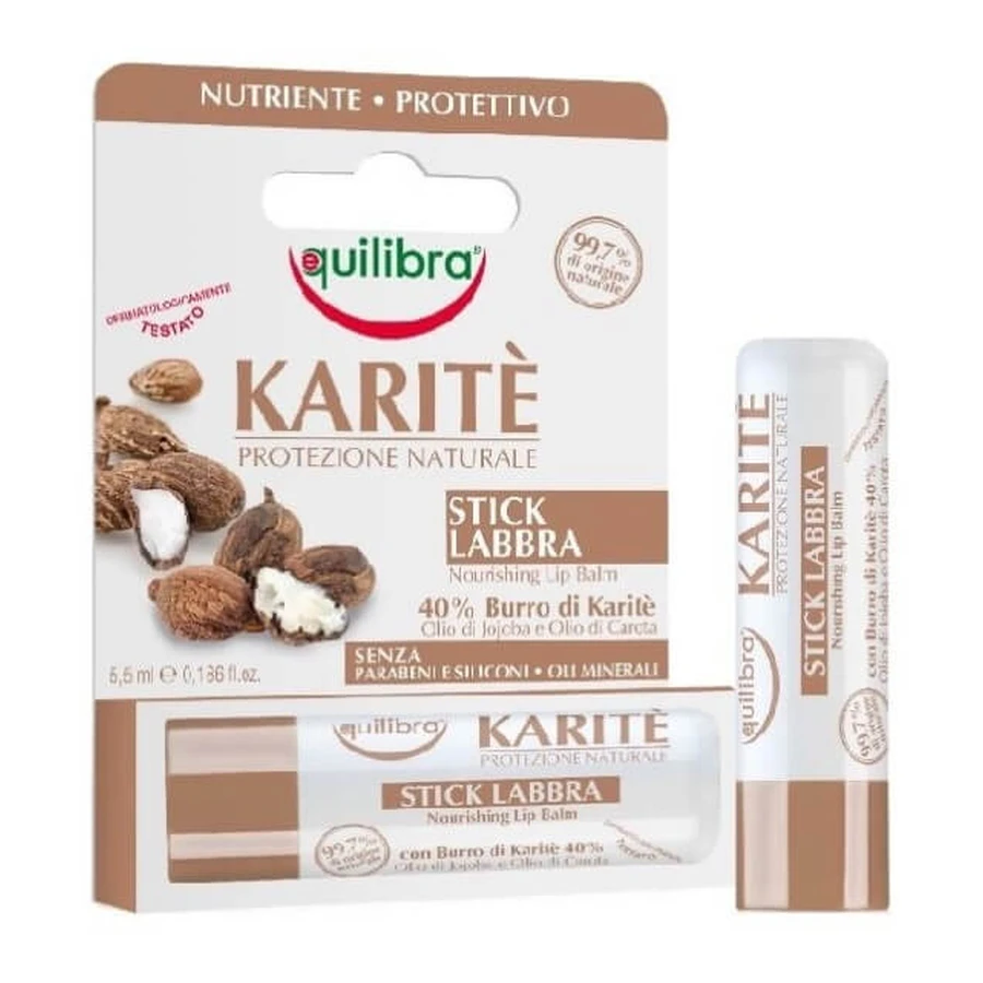 Equilibra Burro di Karitè Balsamo labbra, 5,5 ml