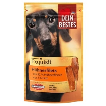 Dein Bestes, Snack para perros, filetes de pollo, 80 g