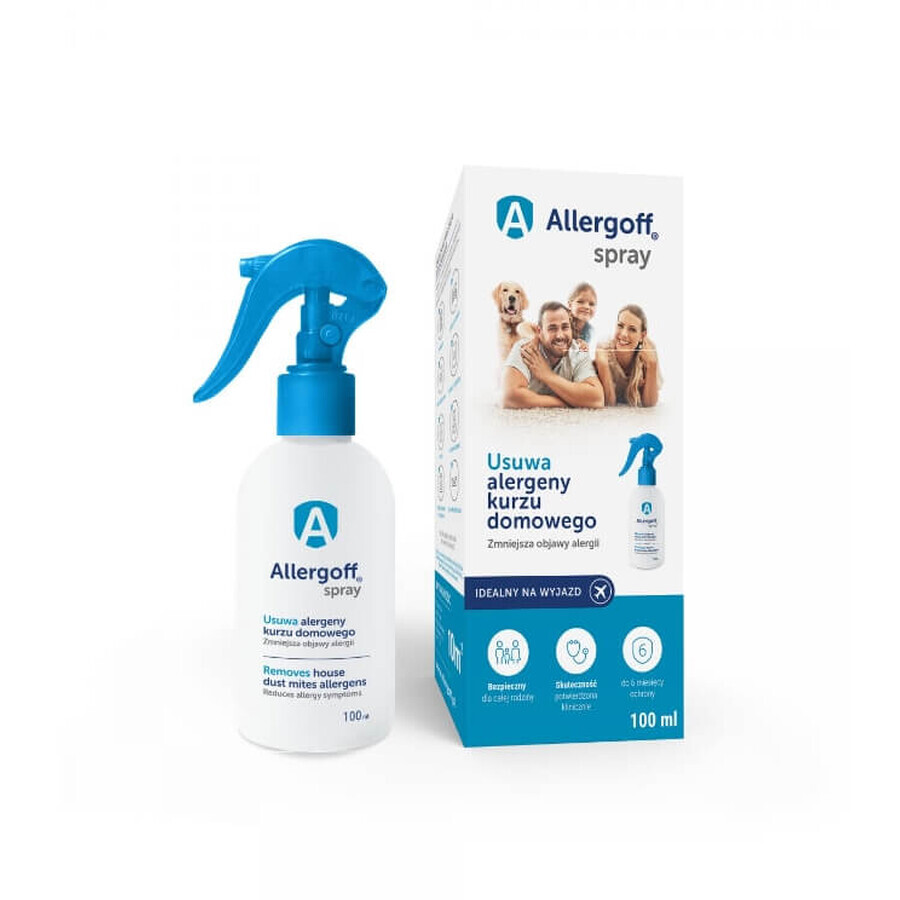 Alergoff Spray, Neutralizador de alérgenos de ácaros del polvo, 100 ml