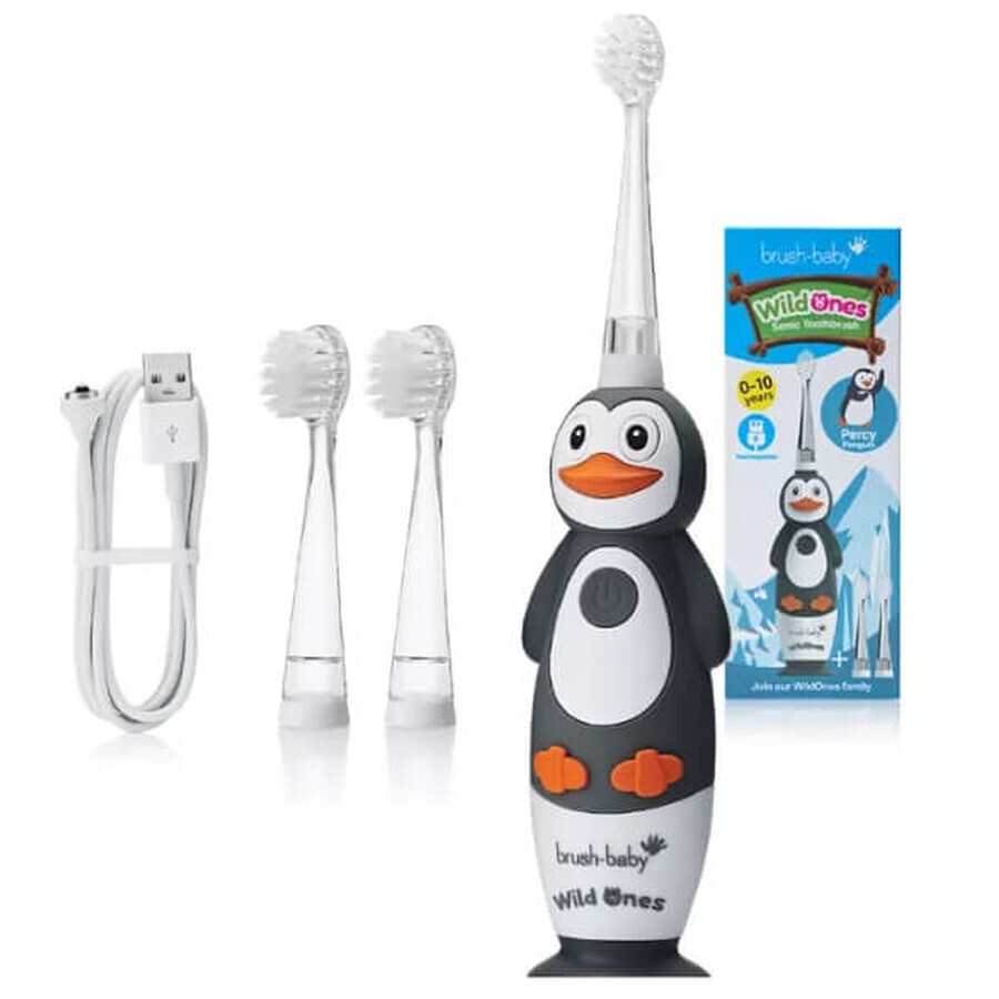 Cepillo dental sónico Brush-Baby Wildones para niños de 0 a 10 años Pingüino