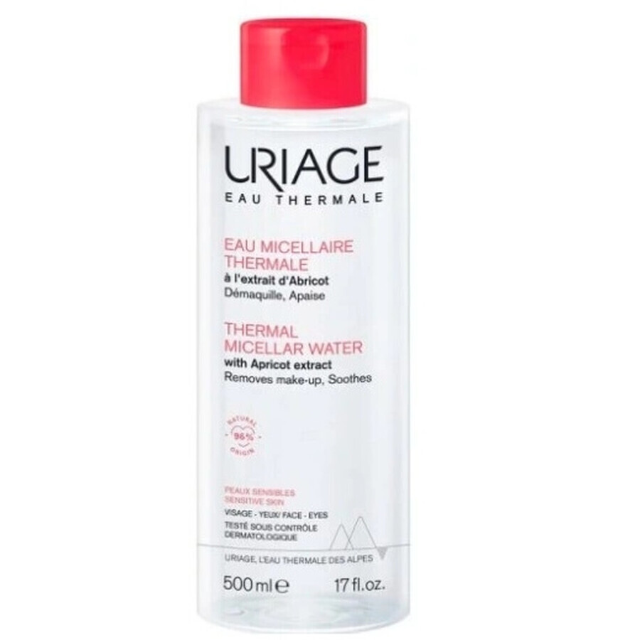 Uriage, Thermal Micellar Micellar Water for Vegetal Skin with Apricot Extract, 500 ml