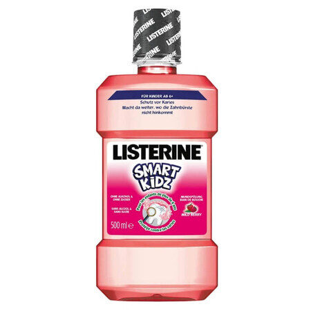 Listerine Smart Kidz, Enjuague bucal sabor arándano para niños mayores de 6 años, 500 ml