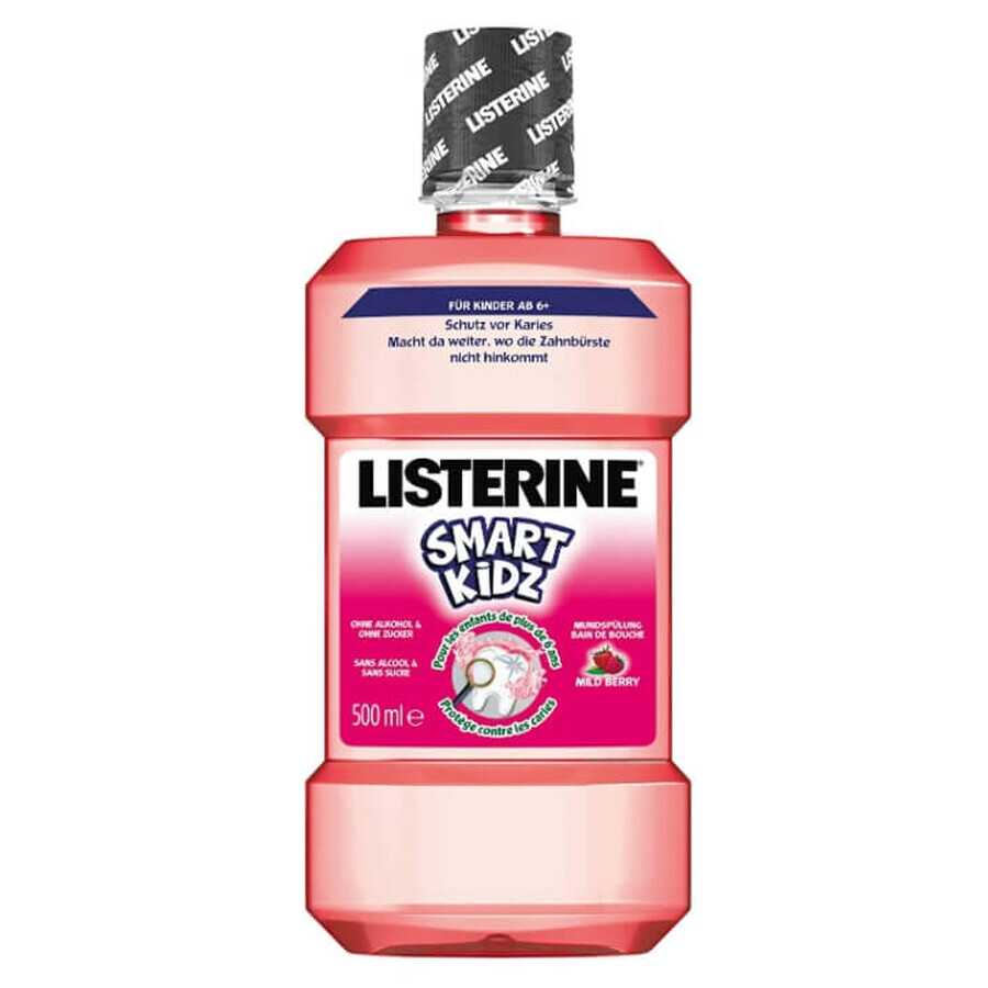 Listerine Smart Kidz, Enjuague bucal sabor arándano para niños mayores de 6 años, 500 ml