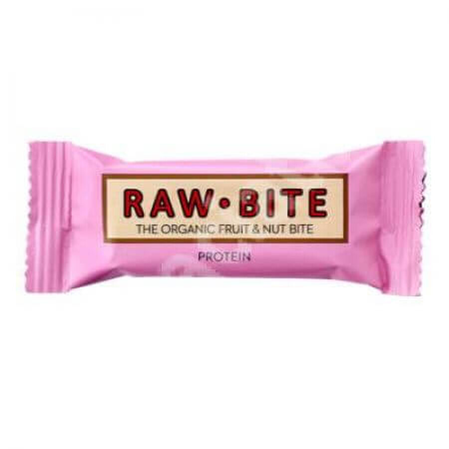 Barrita de proteínas de frutas y frutos secos ecológicos, 50 g, Raw Bite