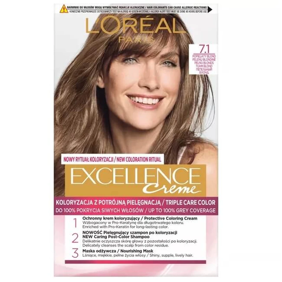 L'Oreal Paris Excellence Hair Color 7.1 Ash Blonde