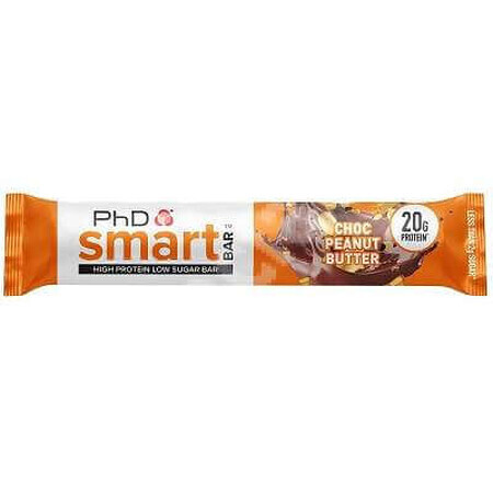 PhD Smart Bar Barrita proteica de chocolate y mantequilla de cacahuete, 64 g, PhD Nutrition