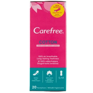 Carefree Normaal Katoen Extract, maandverband, 20 stuks