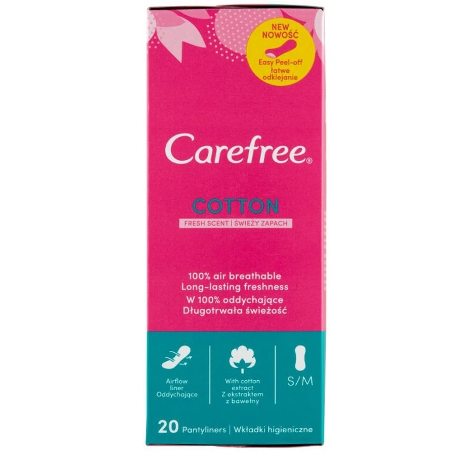 Carefree Normaal Katoen Extract, maandverband, 20 stuks