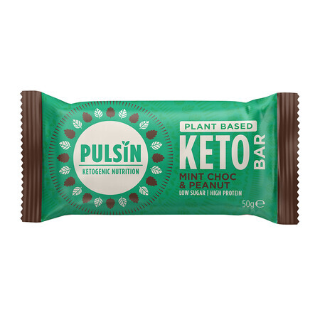 Ptoteic munt reep, chocolade chips en pinda Keto, 50g, Pulsin