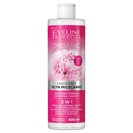 Eveline Cosmetics Organic agodzcy loción micelar para demakijau con peonía, 400ml