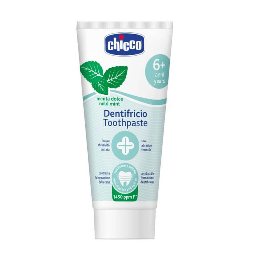 Chicco Flúor pasta dentífrica con flúor 1450ppm sabor ácaro 6l+, 50ml