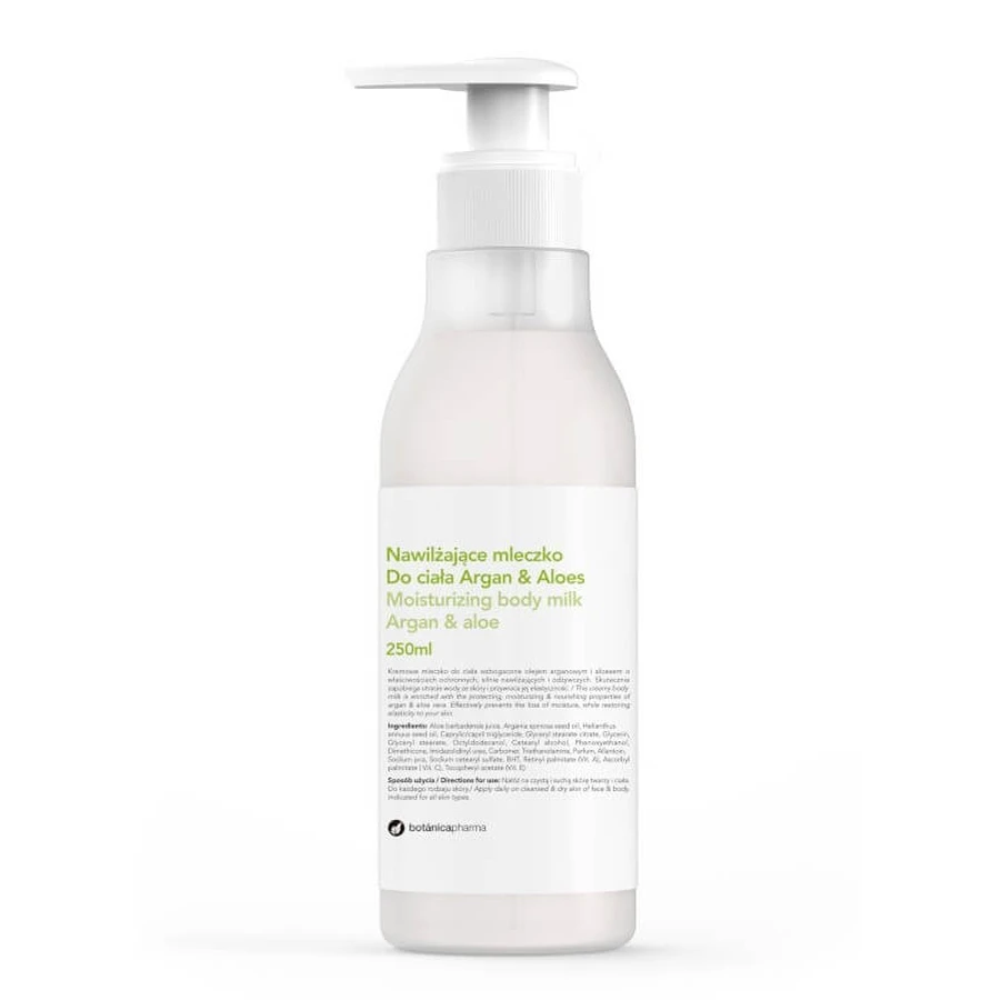 Botanicapharma Latte idratante per il corpo Argan e Aloe Vera, 250ml