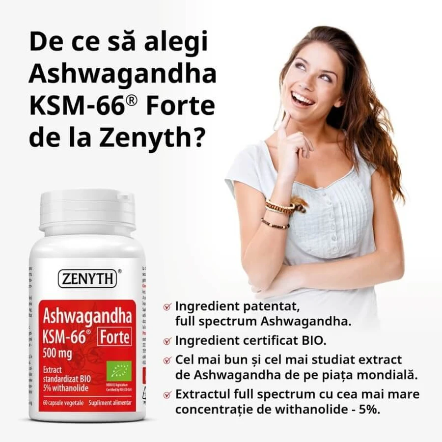Ashwaghanda KSM-66 Forte, 60 capsules, Zenyth
