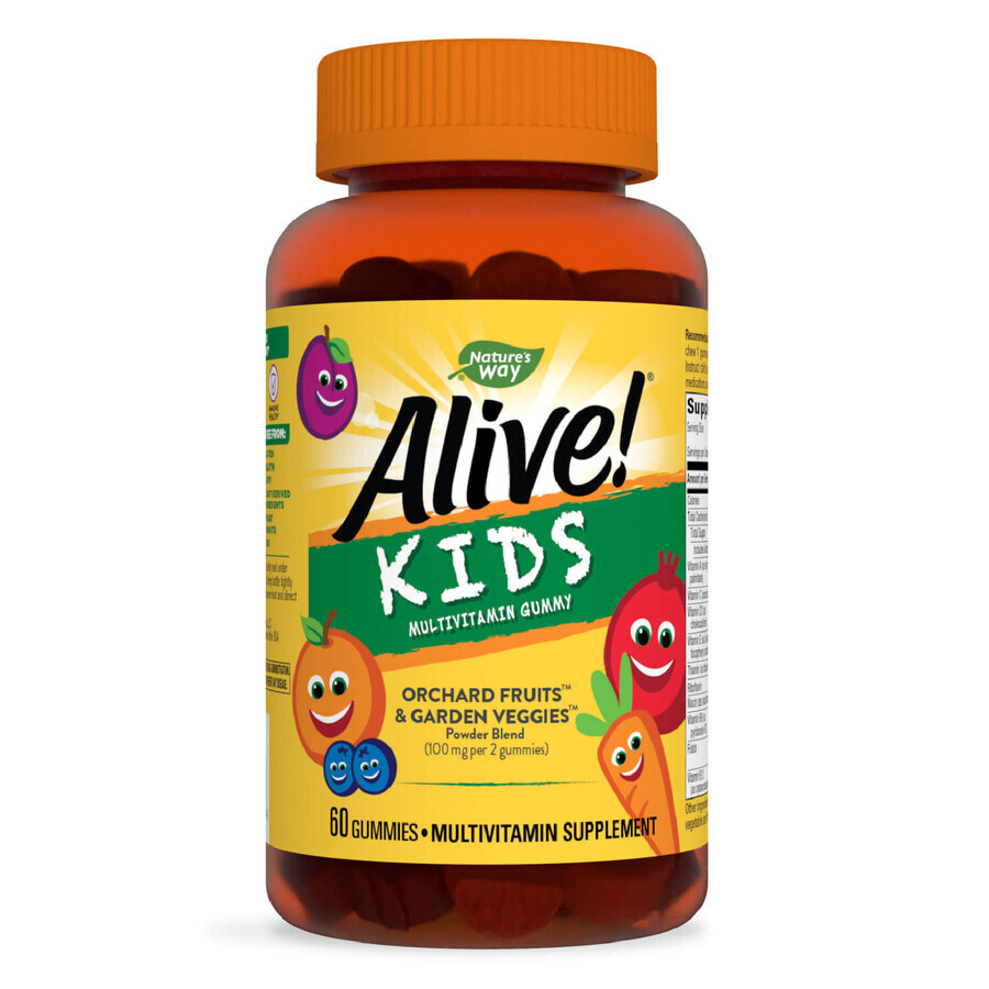 ¡Alive! Gominolas multivitamínicas para niños Nature's Way, 60 gominolas, Secom