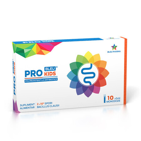 Probiotikum für Kinder Pro Kids Bleu, 10 Ampullen x 5 ml, Bleu Pharma