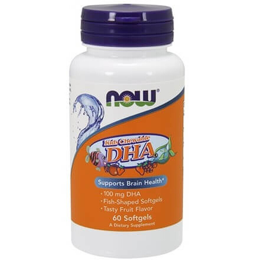 Omega-3 voor kinderen met vruchtensmaak, 100 mg, 60 kauwbare softgels, Now Foods