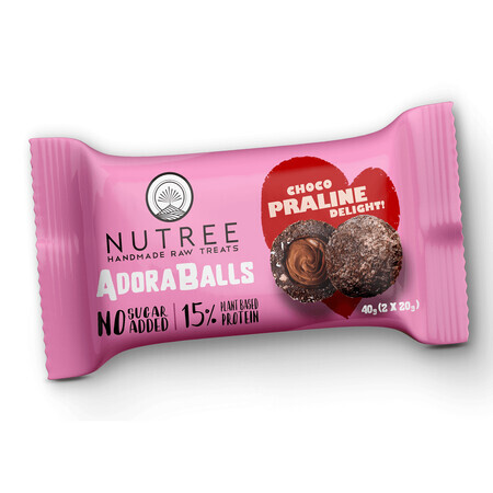 Pralinés proteicos sin gluten AdoraBalls Choco Praline Delight, 40 g, Nutree