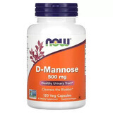 D-Manoza, 500 mg, 120 capsule vegetale, Now Foods