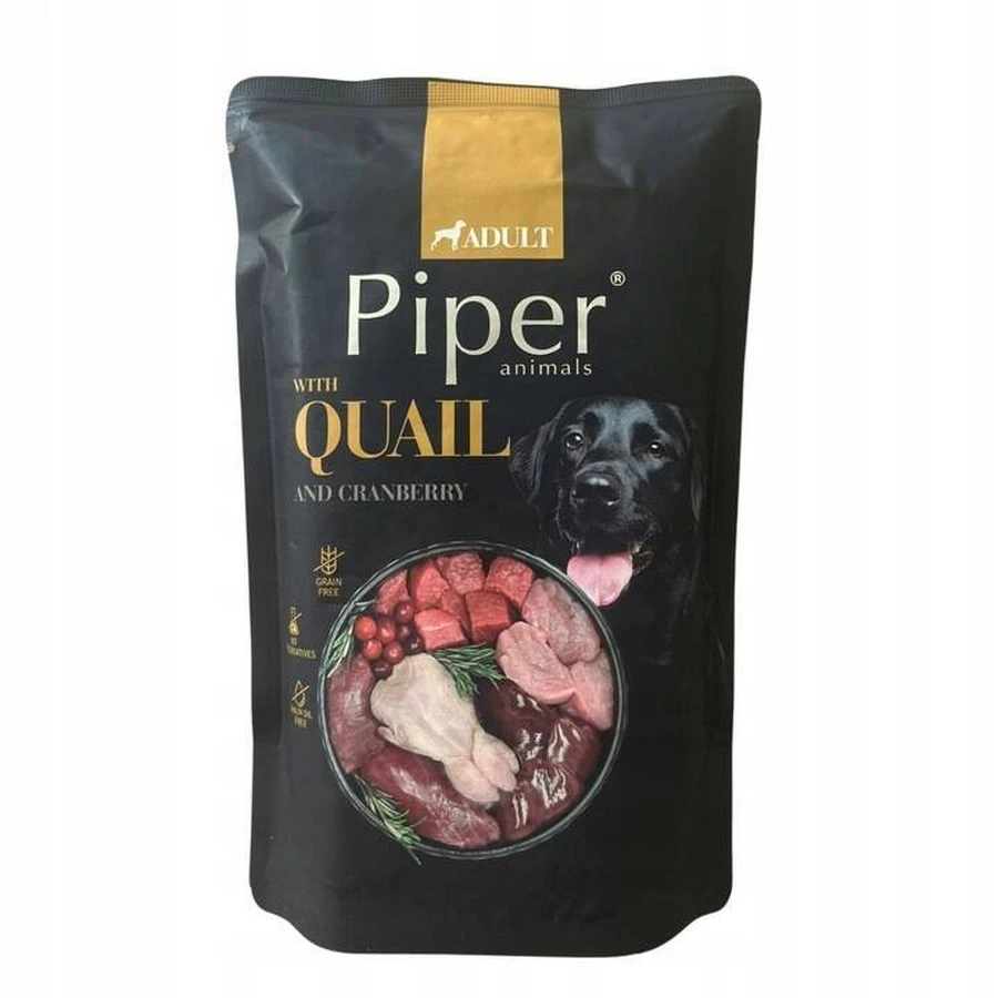 Hrana umeda cu prepelita si merisor pentru caini, 500 g, Piper