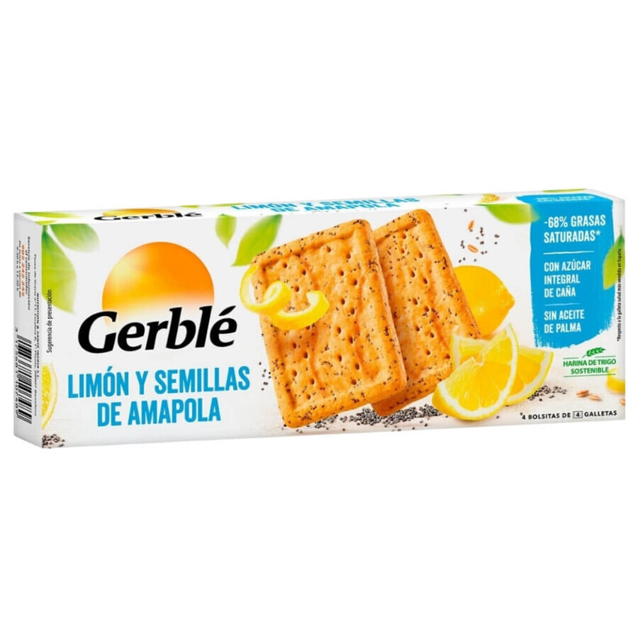 Galletas crujientes de limón y semillas de amapola, 200 g, Gerble