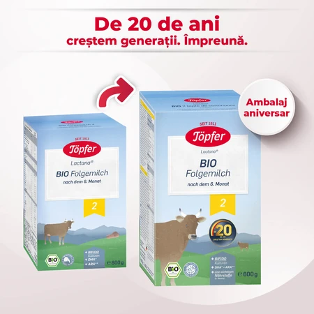 Melkpoeder Bio 2 Lactana, 6 maanden+, 600 g, Topfer