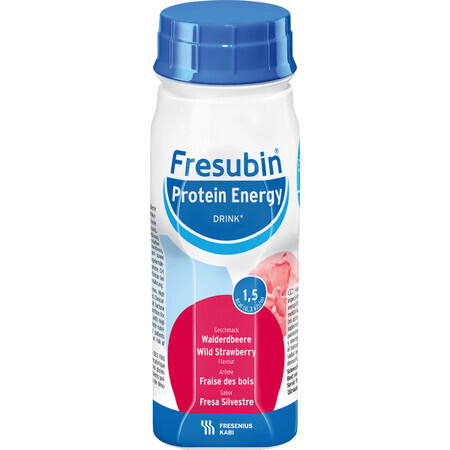 Fresubin Bebida Energética Proteica Sabor Fresa, 4x200 ml, Fresenius Kabi