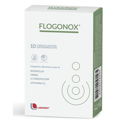 Dietary supplement Flogonox, 10 soft gastro-resistant capsules, Laborest Italia